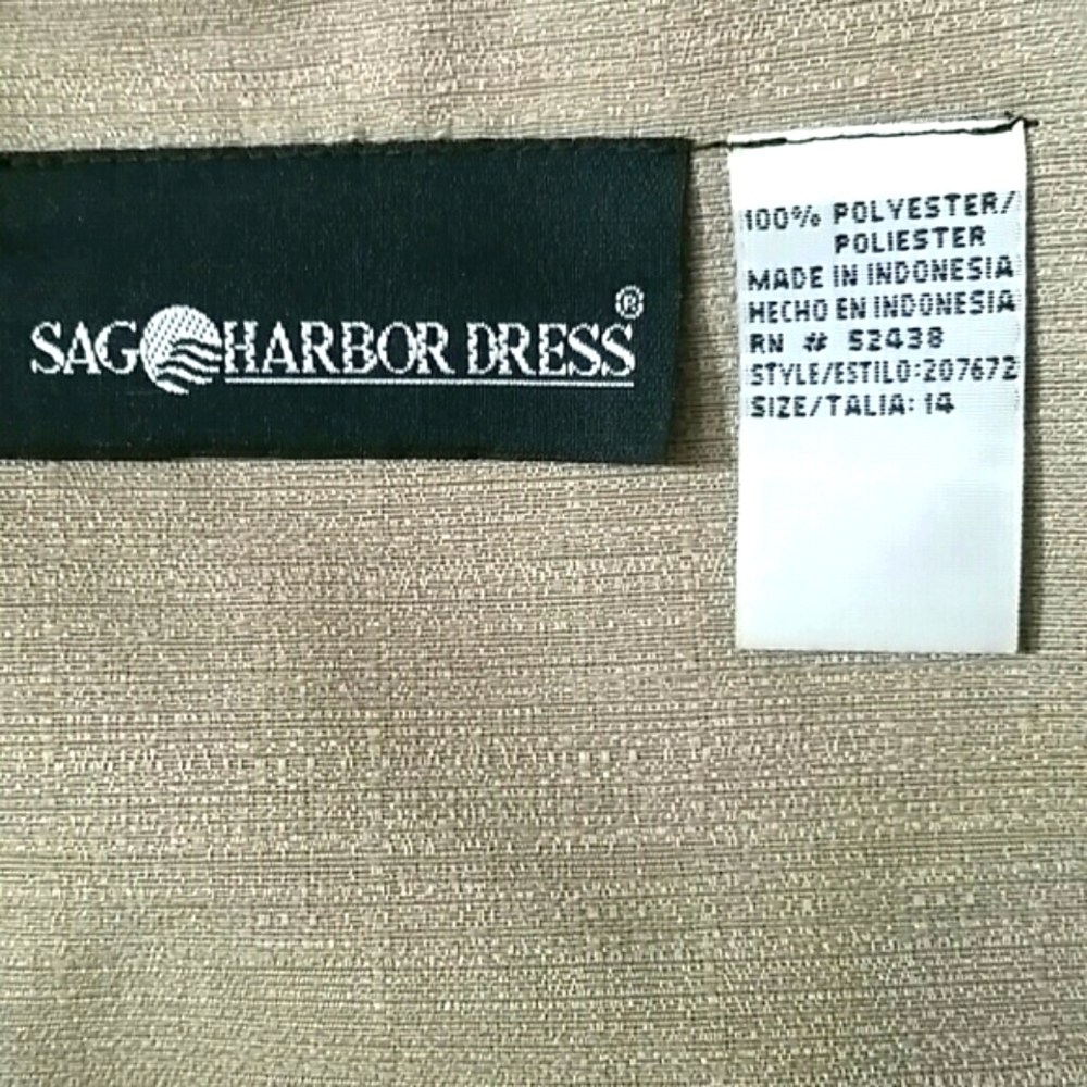 Sag Harbor Tan Black Blazer Women’s Size 14 Snakeskin Trim Color Block Career - Picture 5 of 5